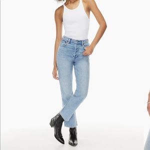 denim forum arlo high rise straight